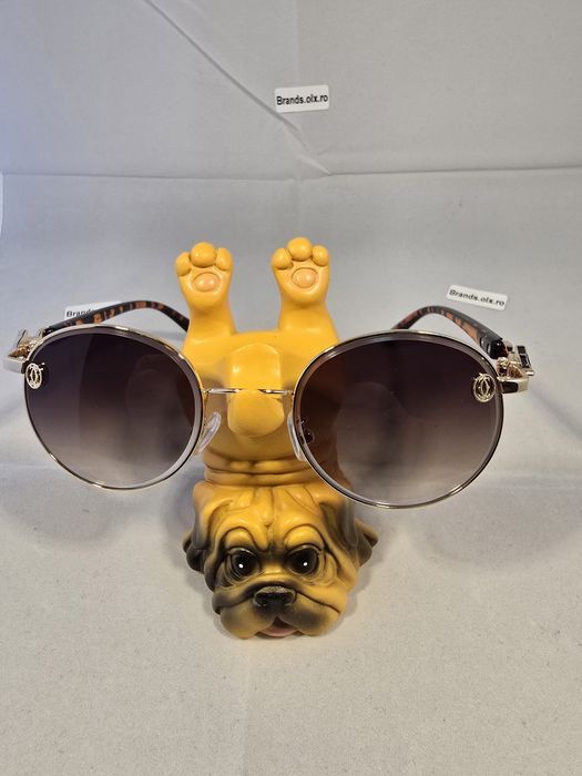 Cartier Round Brown Leopard Frame