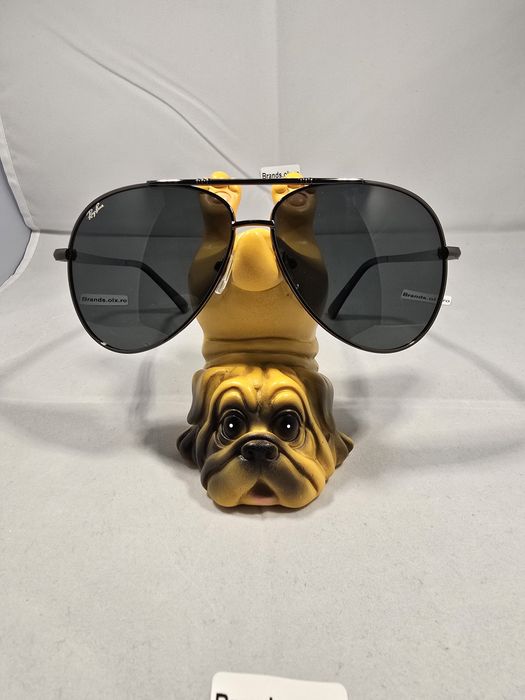 Ray-Ban Aviator, lentile negre, rama argintie , pilot shaped