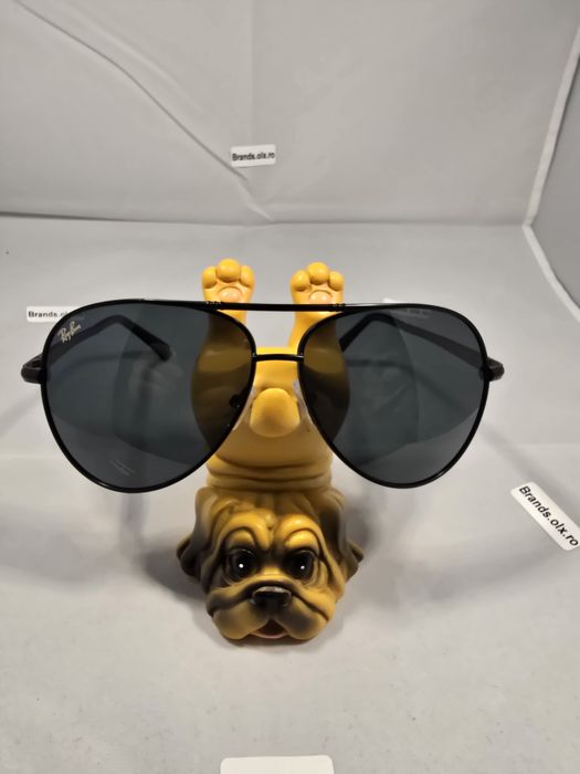 Ray-Ban Aviator, lentile negre, rama neagra pilot shaped